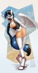  2017 anthro black_hair blue_hair braided_hair breasts cleavage clothed clothing equine fan_character female hair mammal my_little_pony mykegreywolf pegasus ponytail red_eyes solo wings 
