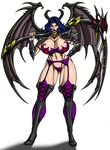  big_breasts breasts cleavage clothed clothing demon female horn melee_weapon not_furry osmar-shotgun polearm scythe solo weapon wings 