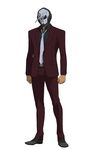  business_suit cosplay formal gundam gundam_tekketsu_no_orphans helmet highres long_sleeves male_focus mask necktie orga_itsuka shin solo suit third-party_edit vidar vidar_(cosplay) what_if 