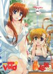  absurdres bathtub blonde_hair blush breasts brown_hair bunny claw_foot_bathtub cleavage convenient_arm covering flower fujima_takuya green_eyes hands_on_own_face heterochromia highres iced_tea large_breasts long_hair looking_at_viewer lyrical_nanoha mahou_shoujo_lyrical_nanoha_strikers mahou_shoujo_lyrical_nanoha_vivid mother_and_daughter multiple_girls navel nude official_art open_mouth pitcher purple_eyes red_eyes sacred_heart scan scrunchie shiny shiny_hair shiny_skin side_ponytail sitting small_breasts steam takamachi_nanoha text_focus vivio water wet window 