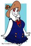  2017 anthro arnachy blush boss_monster caprine clothing dress female goat hat looking_at_viewer mammal red_eyes smile solo toriel undertale video_games 