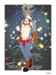 2015 anthro bulge cervine clothing harness male mammal reindeer sky3 solo tagme underwear 