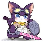 artist_request blue_eyes cat cat_busters furry smile sword 
