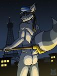  butt cane hat male mammal muscular nude paris raccoon sly_cooper sly_cooper_(series) thiz video_games 