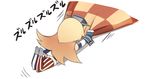  american_flag_legwear blonde_hair check_commentary checkered chibi clinging comic commentary commentary_request dragging elbow_gloves gloves hat ido_(teketeke) iowa_(kantai_collection) kantai_collection kotatsu long_hair lying on_ground on_stomach skirt sleeveless solo table thighhighs translated white_background 