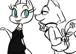  2017 anthro clothed clothing cynthia_vison disney duo fan_character female flower inkyfrog male mammal mongoose mustelid plant polecat restricted_palette simple_background smile white_background zootopia 