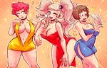  3girls ass breasts crossover danganronpa enoshima_junko kill_la_kill kumatora mankanshoku_mako mother_3 multiple_girls notsafeforfruit 