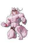 2017 abs anthro big_muscles canine clothing fur husky_(artist) koreanhusky male mammal mask muscular muscular_male pecs underwear wolf 