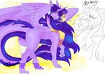  2017 amethystdust amethystdust_(character) blue_fur blue_hair blue_scales burping butt dragon feathered_wings feathers feral fire forked_tongue fur furred_dragon hair horn long_hair looking_at_viewer open_mouth purple_feathers purple_fur purple_horn purple_scales scales scalie sharp_teeth slit_pupils teeth tongue tongue_out watermark white_fur wings yellow_eyes 