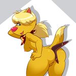  2017 anthro anus areola blonde_hair blue_eyes boomerang breasts butt canine dingo female fur hair half-closed_eyes lonbluewolf mammal nipples open_mouth pussy shazza solo tongue ty_the_tasmanian_tiger yellow_fur 