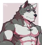  2017 abs anthro biceps canine digital_media_(artwork) fur hittoga male mammal muscular muscular_male pecs solo 