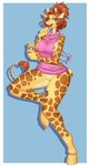  2017 anthro celine_louison clothing female giraffe looking_at_viewer mammal nauthleroy pussy virgin_killer_sweater 