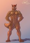  abs anthro canine fur husky_(artist) koreanhusky male mammal muscular muscular_male nipples pecs 