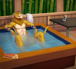  bamboo bathtub embraererj195 feline food hot_water ipod lion lunalei male mammal relaxing sushi 