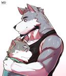  abs anthro biceps canine clothing digital_media_(artwork) fur hittoga male mammal muscular muscular_male shirt tank_top wolf 