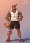  abs anthro canine fur husky_(artist) koreanhusky male mammal muscular muscular_male pecs 