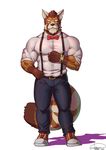  anthro fur husky_(artist) koreanhusky male mammal muscular muscular_male red_panda 