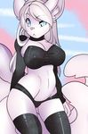  anthro bra breasts canine clothing female kami-chan looking_at_viewer mammal navel nipple_bulge solo standing underwear wide_hips 