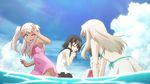  4girls animated animated_gif beach bikini chloe_von_einzbern fate/kaleid_liner_prisma_illya fate_(series) illyasviel_von_einzbern katsura_mimi miyu_edelfelt multiple_girls sea swimsuit 