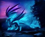  ambiguous_gender claws detailed_background dragon feral fire horn membranous_wings night open_mouth outside rock selianth sky solo standing star starry_sky teeth wings 