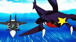  animated animated_gif flying garchomp plane pokemon pokemon_(anime) pokemon_(creature) 