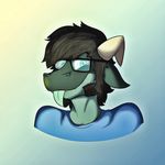  2017 anthro blush bust_(disambiguation) clothed clothing colored cute digital_drawing_(artwork) digital_media_(artwork) dragon drake_(disambiguation) filter hair hi_res horn lacertian lizard looking_at_viewer male muscular open_mouth reptile scalie simple_background smile solo tiberius tiberius_creations tongue 