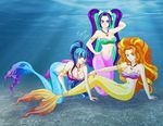  2017 adagio_dazzle_(eg) aria_blaze_(eg) breasts cleavage clothed clothing equestria_girls group marine merfolk my_little_pony pose shinta-girl sonata_dusk_(eg) 