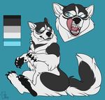  ambiguous_gender canine fangs feral fur mammal model_sheet nox_(artist) sitting solo teeth tongue tongue_out 