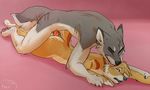  2017 abs ambiguous_gender anal anthro canine digital_media_(artwork) from_behind_(disambiguation) fur grey_fur male mammal nude raaz sex wolf 