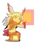  bangs blunt_bangs gloves head_wings hit_box hokuto_no_ken hokuto_no_ken_shinpan_no_sousousei_kengou_retsuden japanese_crested_ibis_(kemono_friends) jitome kemono_friends long_hair long_sleeves multicolored_hair namesake npa_(sirokurokuma) one_knee pantyhose pleated_skirt red_legwear red_skirt simple_background skirt solo toki_(hokuto_no_ken) two-tone_hair white_background white_hair yellow_eyes 