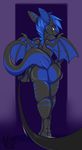  ambiguous_gender anthro butt dragon foreshortening hair leash nox_(artist) nude smile solo standing wings 