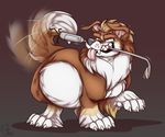  ambiguous_gender belly big_belly canine feral fur hair looking_at_viewer mammal nox_(artist) smile solo standing tongue tongue_out 