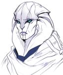  alien angara blue_eyes evfra_de_tershaav humanoid male mass_effect not_furry relay314 restricted_palette scar simple_background solo video_games white_background 