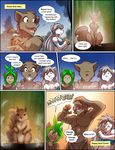  2017 anthro april_fools barefoot brown_fur canine chest_tuft claws clothed clothing colored confusion detailed_background dialogue digitigrade ears_back english_text eyes_closed female feral fluffy fluffy_tail food forest fur grass hair humanoid karen_taverndatter keidran loincloth male mammal meme mrs_nibbly_(twokinds) navel nude open_mouth outside ponytail predator/prey raine_(twokinds) rodent sandwich_(food) sitting smile squirrel sythe_(twokinds) text tom_fischbach tongue tree tuft twokinds webcomic wolf yelling 