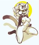  anthro breasts collar feline female kneeling looking_at_viewer mammal nipples nox_(artist) pussy solo 