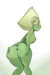  alien anus blushmallet breasts butt butt_grab cartoon_network female gem_(species) green_hair green_skin hair hand_on_butt humanoid looking_back nipples not_furry nude peridot_(steven_universe) presenting presenting_hindquarters pussy solo steven_universe 