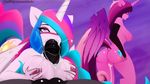  2017 animal_genitalia animal_penis anthro anthrofied areola balls blush breasts clothing cum cum_on_breasts cutie_mark dock equine equine_penis faceless_male feathered_wings feathers female friendship_is_magic group hair hair_over_eye horn long_hair looking_at_viewer male male/female mammal multicolored_hair my_little_pony nipples nude open_mouth penis princess_cadance_(mlp) princess_celestia_(mlp) pussy sex titfuck winged_unicorn wings zolombo 