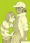  2boys age_difference bulge faust_(5/4) glasses hand_on_head hat licking male_focus muscle nipples pokemon pokemon_sm tongue undressing yaoi 