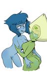  alien blue_hair blue_skin blush blushmallet breasts butt butt_grab cartoon_network female female/female gem_(species) green_hair green_skin hair hand_on_butt humanoid lapis_lazuli_(steven_universe) looking_back nipples not_furry nude peridot_(steven_universe) pussy steven_universe tongue 