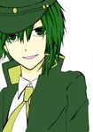  angel_beats! green_eyes green_hair hat naoi_ayato school_uniform smile 