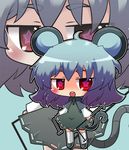  amagiku animal_ears chibi grey_hair mouse_ears mouse_tail nazrin red_eyes solo tail touhou zoom_layer 