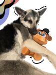 ambiguous_gender black_nose canid canine canis domestic_dog feral five_nights_at_freddy&#039;s freddy_(fnaf) fur hi_res mammal natedhernandez plushie portrait real_world scottgames simple_background snout solo tan_body tan_fur teddy_bear white_background