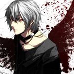  accelerator albino bad_id bad_pixiv_id banned_artist blood choker male_focus red_eyes s_tanly solo to_aru_majutsu_no_index white_hair 