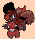 2021 absurd_res anthro bottomwear breasts brown_body brown_ears brown_fur brown_hair brown_tail clothed clothed_anthro clothed_female clothing cloudidoodles digital_drawing_(artwork) digital_media_(artwork) eye_through_hair eyewear female female_anthro fingers front_view fur furgonomic_hat furgonomic_headwear furgonomics glasses hair hat headgear headwear hi_res izzy_(buxy) mammal midriff portrait red_bottomwear red_clothing red_skirt red_topwear rodent sciurid simple_background skirt smile solo tail tan_background teeth three-quarter_portrait topwear translucent translucent_hair tree_squirrel wearing_glasses witch_hat