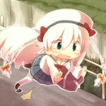  ar_tonelico ar_tonelico_i blue_eyes braid chibi clumsy hat kabuyou long_hair lowres school_uniform serafuku shurelia solo teardrop tears thighhighs tripping twin_braids very_long_hair white_hair white_legwear 