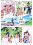 anthro arm_tattoo athletic_wear basil_(mikrogoat) beanie clock clothing comic dialogue domestic_pig english_text exercise female hat headgear headwear hi_res lagomorph leporid male male/female mammal mikrogoat overweight overweight_male rabbit ruby_(mikrogoat) shirt shorthair stopwatch suid suine sus_(pig) tank_top tattoo text topwear training url watch