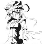  bad_id bad_pixiv_id greyscale hat ippaiccha monochrome shiki_eiki short_hair solo touhou upper_body 