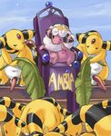  ambia ampharos balls bowing chair crown female feral flaaffy half-erect long_penis male navel nintendo penis pok&eacute;mon pussy queen royalty tapering_penis throne tiara unknown_artist video_games worship worshipping 
