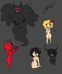  big_(disambiguation) blonde_hair breasts demon emo eve group hair honas007 horn human lil_chad magdalene mammal nailstrabbit not_furry nude pussy the_binding_of_isaac the_fallen wings 