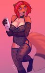  anthro bow_tie breasts canine clothing female fox fur garter hair lingerie looking_at_viewer mammal sketch smile solo woadedfox 